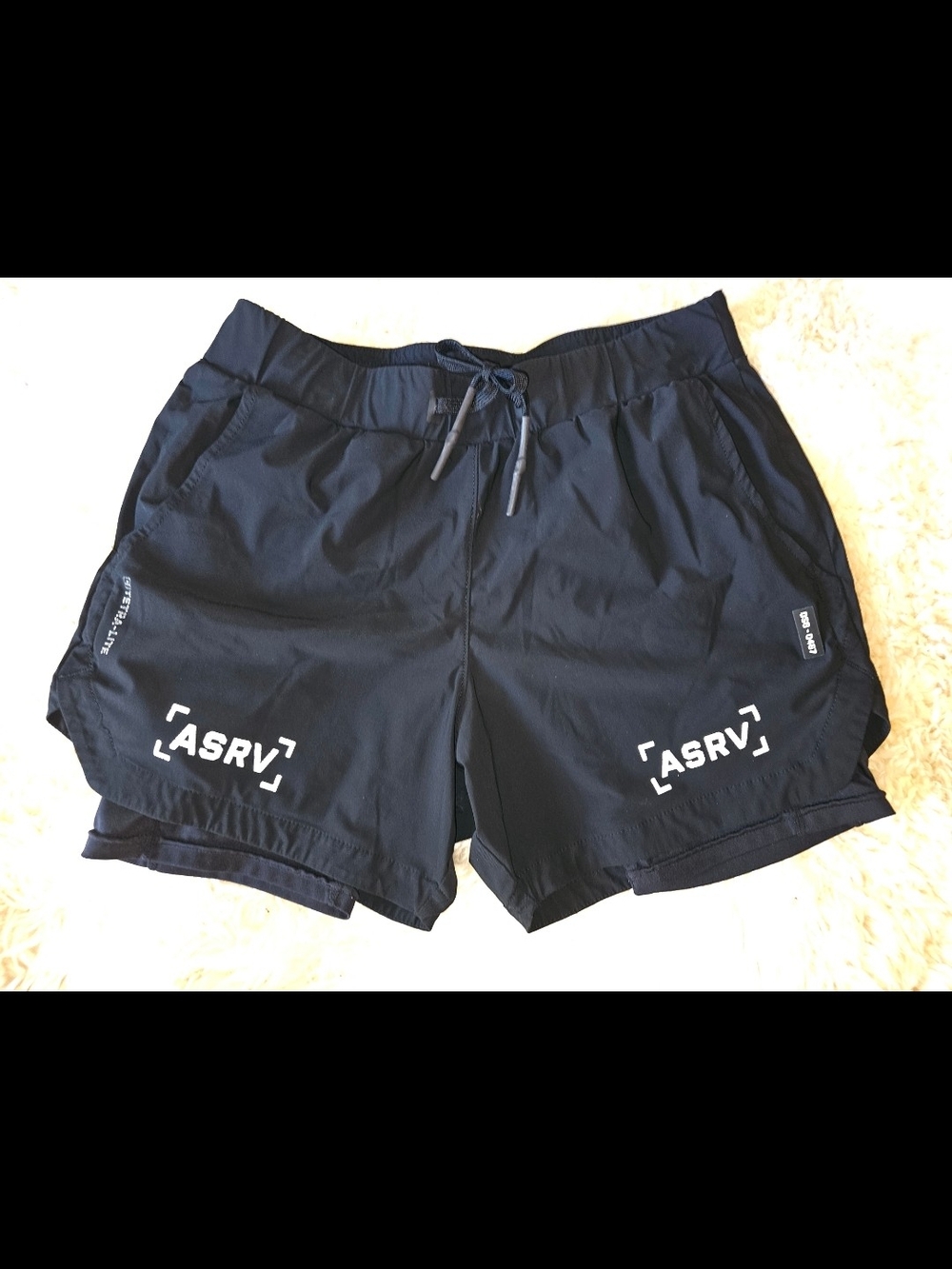 ASRV Men's Black Performance Training Shorts- Medium